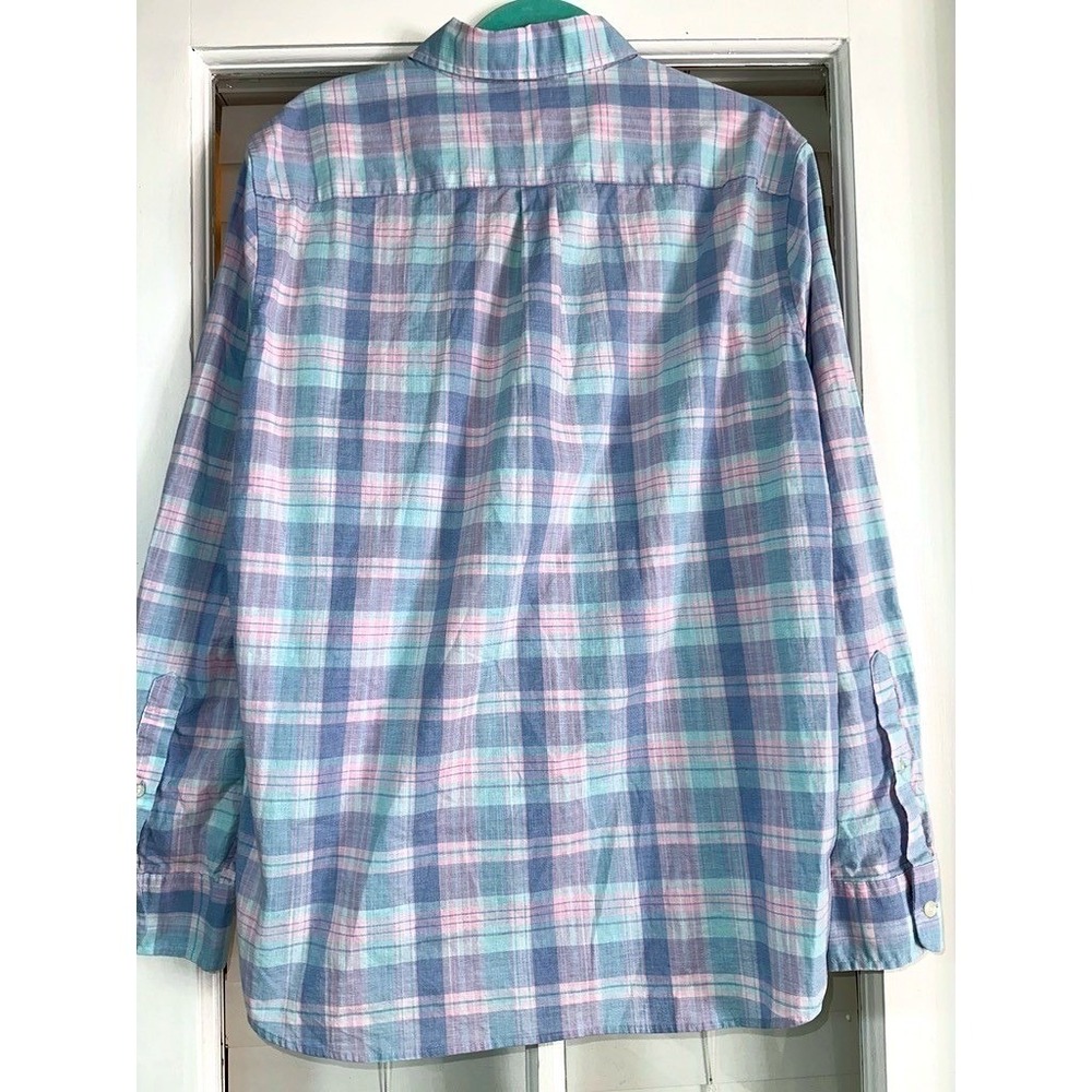 Vineyard Vines Men's M Pink & Blue Plaid Button Down Shirt Stretch - Picture 5 of 7